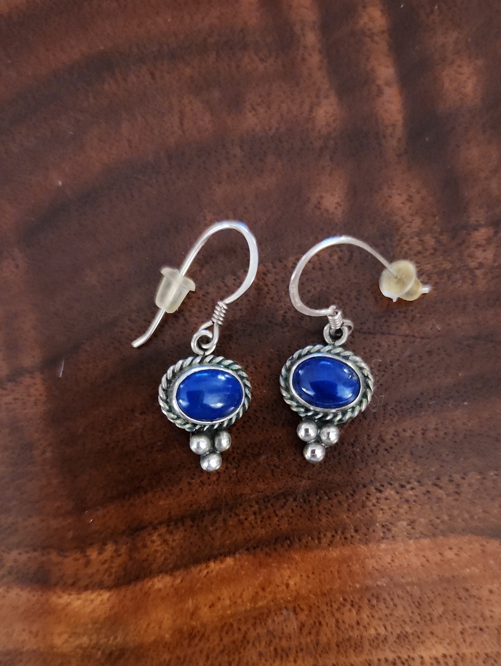Lapis Lazuli And Sterling Dangle Earrings
